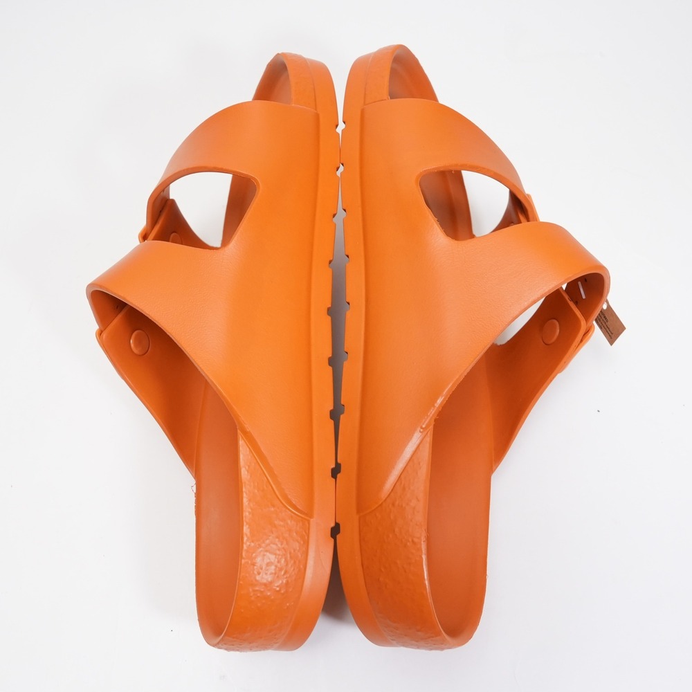 Genuins Sandals Mens 12‎ Orange EVA Double Strap Buckle Slides EU 45 Spain - Picture 11 of 14